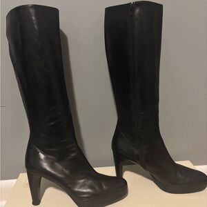 Stuart Weitzman Black Leather Knee High Boots